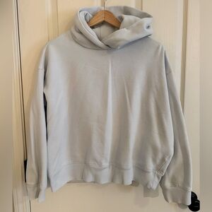 Crop Hoodie Sweatshirt - Baby Blue